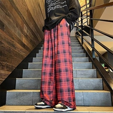 格子休闲裤男女韩版潮流高街帅百搭2024冬季新款ins长裤K5892-P33，男装休闲裤，星座412-3