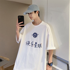 港风大码宽松休闲宽松短袖男T恤衫电商基地服装城D201-DM99-P25，男装T恤，电商D321-1