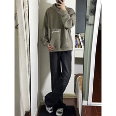 B221美式ins高街暗黑光版修身微喇牛仔裤LK23137-P55控78，男装牛仔裤，电商B221