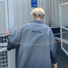 渐变色短袖衬衫大码冰丝垂感上衣x1213-C145-P45控59主推差价足，男装T恤，星座1213