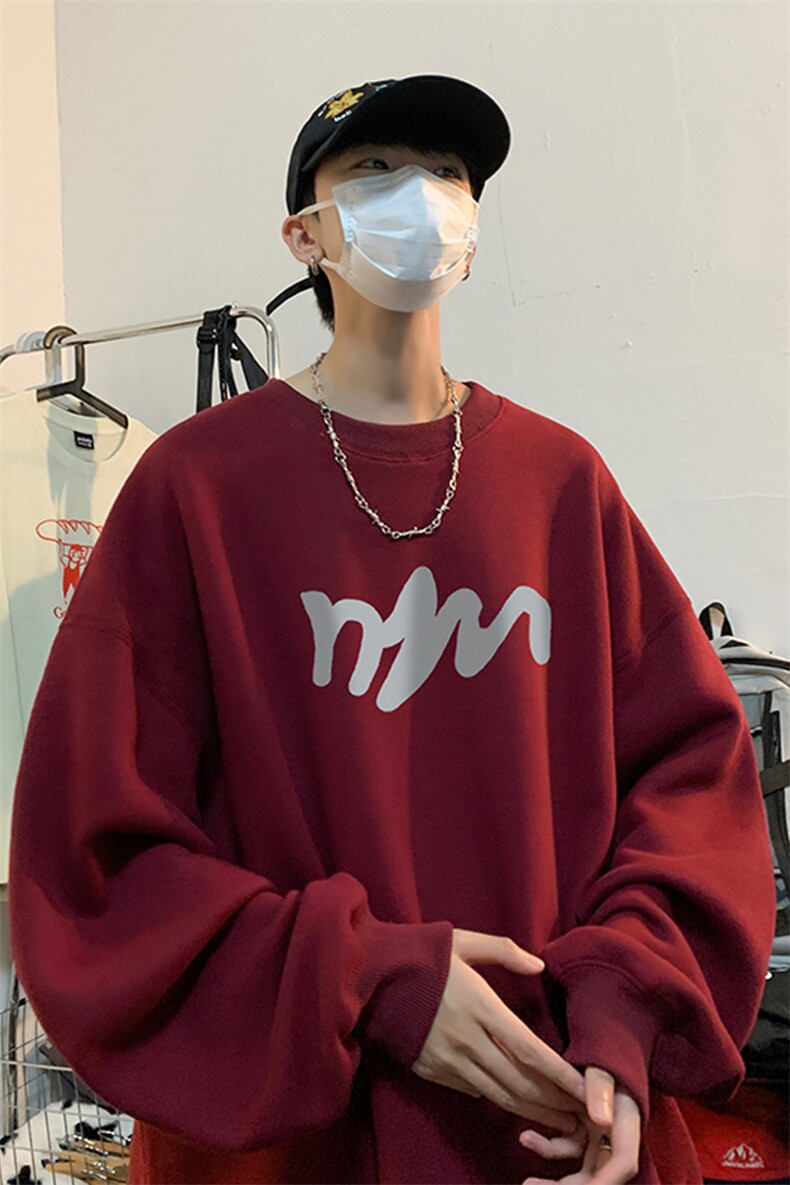 ！圆领卫衣男装港风长袖T恤男外套男WY127-P28,男装卫衣,电商B367