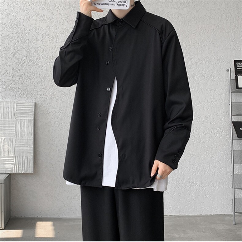 升级面料做工门禁不规则垫肩小众高质大码衬衫CS1105-P65控98，男装衬衫，电商A059