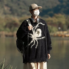 美式水貂绒圆领毛衣男慵懒风休闲针织衫YM008P55，男装针织衫/毛衣，星座1116-2