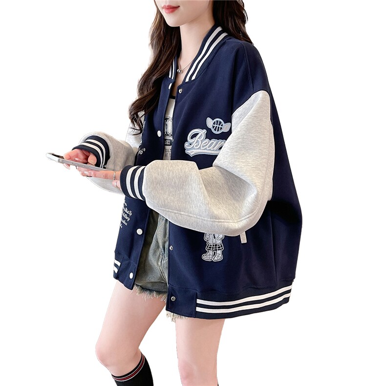 现货棒球服外套女2026春秋新款小个子超火休闲洋气减龄短款,女装卫衣/绒衫,网红馆