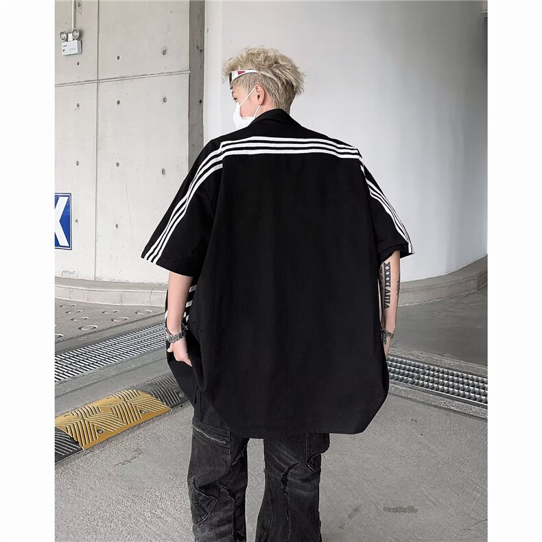 男士刺绣款拉三杠短袖春季2024新款W1280P35,男装T恤,星座1116-2
