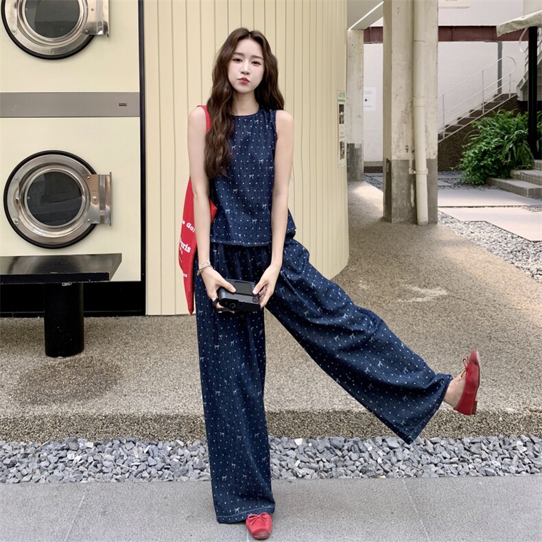 上新牛仔印花套装2C115-2317-P155-K228,女装套装/套裙,2C115