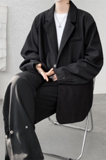 肌理感美拉德西装外套男秋季复古高级感大码宽松cleanfit休闲西服，男装西服套装，电商B312