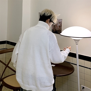潮牌毛衣男冬百搭宽松圆领打底针织衫日系复古情侣线衣MY06-P43图片
