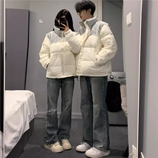 潮高级感针织拼接立领羽绒棉服加厚小众情侣面包服Y321-P88网图，男装棉衣，电商B245