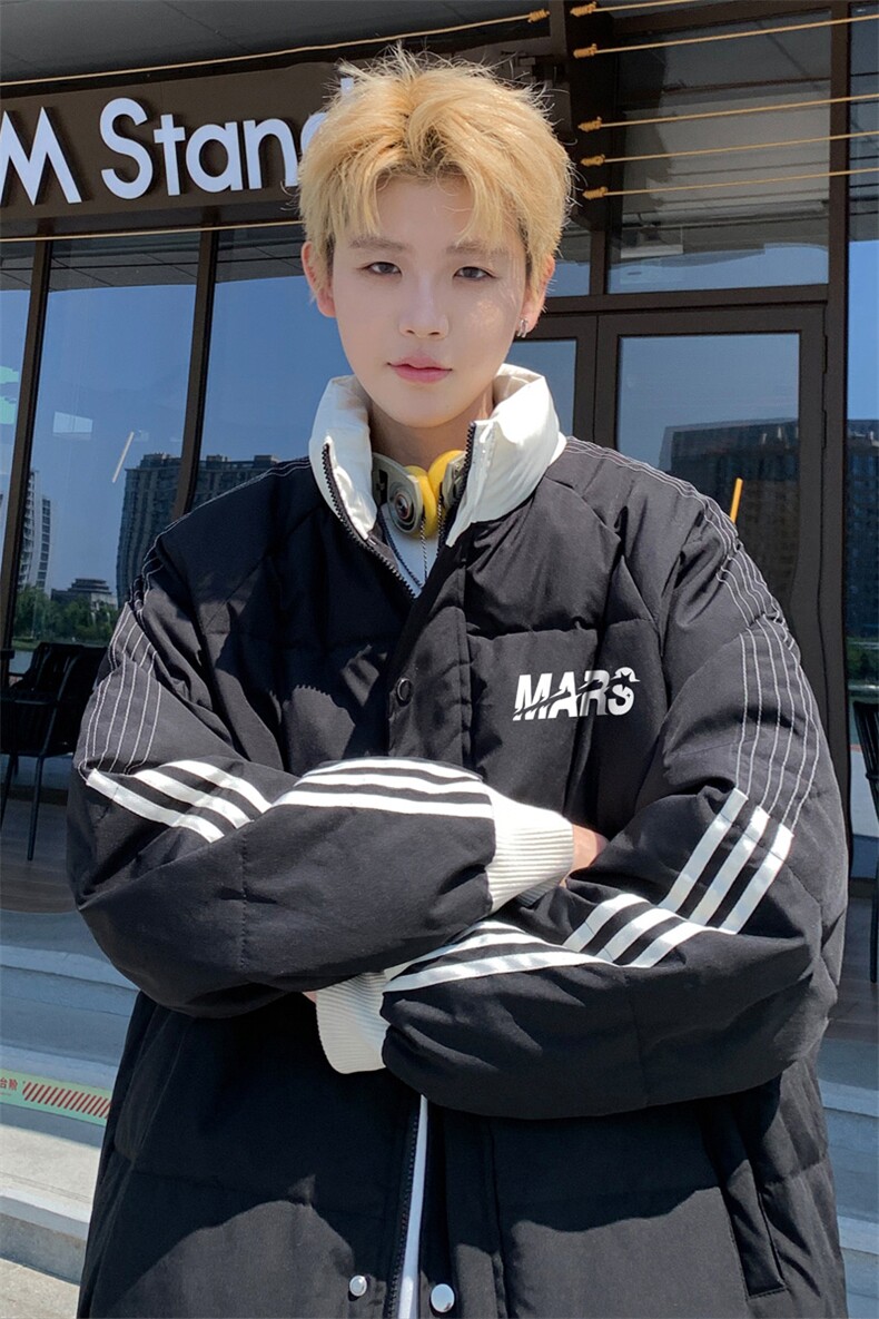 ！2025冬季新款男士字母印花立领棉衣情侣棉服外套MY209特P80,男装棉衣,电商B220