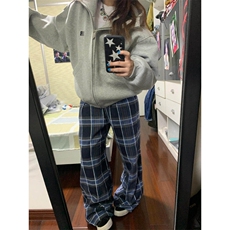 【有货】G11LL-特P40美式复古蓝色格子裤子男女秋冬新款加绒裤，男装休闲裤，星座1007（原301D）