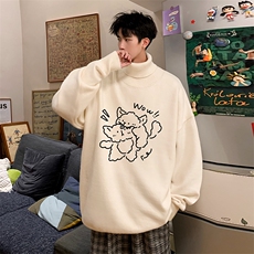 8XL高领毛衣男大码胖子堆堆领打底羊毛衫GM45427-P45加绒款-P65，男装T恤，电商A040