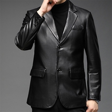 真皮皮衣绵羊皮精品男数单西休闲商务外套西服，男装西服，钱塘207-1