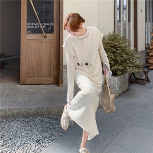 现货2D078-T1950-P195K298打底+设计感马甲+半裙两穿3件套高智风图片