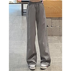 抽绳条纹休闲裤男女秋显瘦工装裤宽松阔腿裤长裤MKX27P37，男装工装外套，星座1013-5