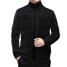 冬季新款中年男士白鸭绒立领短羽绒服爸爸冬装外套YL5909-P280,男装羽绒服,电商B212（原钱塘6029）