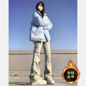 弹力加绒加厚黄泥色牛仔裤男715-6-BX07P50加绒P55(控78）图片