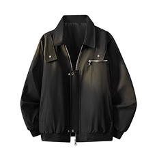 2026春季新款飞行夹克外套男女同款单层宽松翻领工装外套痞帅衣，男装夹克，星座1402-3