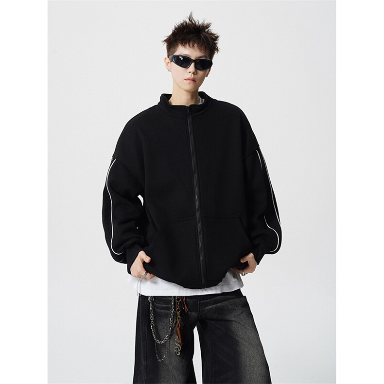 8XL-M 秋季假两件加厚卫衣男棒球服夹克风衣外套WY36P78图片