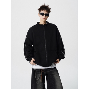 8XL-M 秋季假两件加厚卫衣男棒球服夹克风衣外套WY36P78图片
