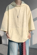 现货DX10116-特批42控78七分袖痞帅链条设计连帽短袖T恤大码男，男装T恤，电商A059
