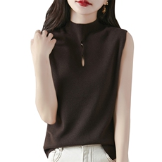 优雅知性女士无袖针织背心秋冬新款时尚百搭上衣，女装背心吊带，东远绒业