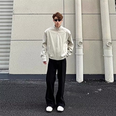 新款男士时尚短款立领夹克衫2025秋季新款潮流百搭宽松纯色外套，男装夹克，星座506A