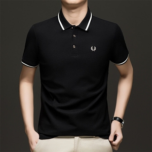 夏季新款纯棉短袖翻领POLO衫中年商务男装图片