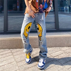 新款慵懒文艺简约潮潮流男ins长裤原宿青春流行牛仔裤XX8819，男装牛仔裤，星座208-5