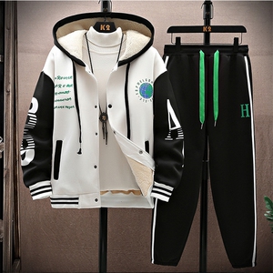 新款冬季卫衣棒球服连帽夹克男装青少年运动休闲套装DF316-2P85图片