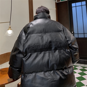 港风鳄鱼纹可拆卸四芒星胸针设计潮流休闲棉衣男MY77733P128控168,男装棉衣,星座227-7