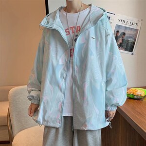 潮流夹克潮男春季连帽外套防晒衣W7012P35图片
