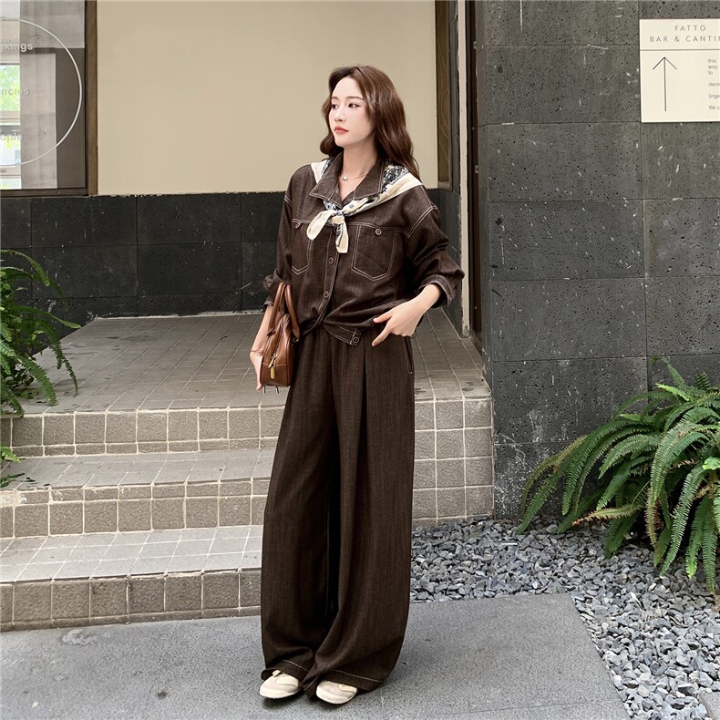 新款 咖色休闲套装5881-P165K238图片