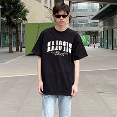 万针全刺绣工艺抖音得物高品质260克重磅纯棉双纱美式高街短袖T恤，男装T恤，电商A486