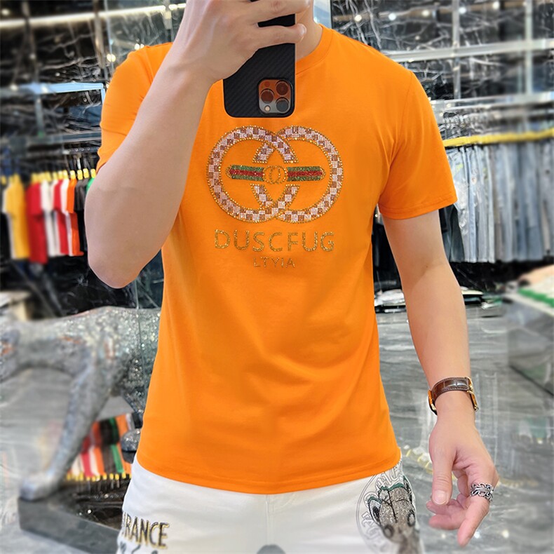 新款时尚高端精品欧货夏季男T恤短袖潮流抖音A227B-A-706-P45，男装T恤，电商A227B（原钱塘4066-1）