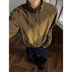 高品质春装新款老钱风美式高街解构立领棒球服飞行夹克休闲外套潮，男装夹克，电商A486