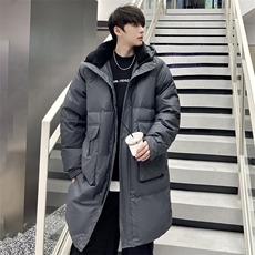 羽绒服男冬季新款港风休闲长款连帽白鸭绒外套YR928-P180(控价208，男装羽绒服，星座214-3