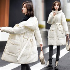《主打款》羽绒服女高端长款连帽亮面白鸭绒90绒羽绒服冬，女装羽绒服，海爱依仁