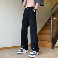 直脚青春流行ins男潮气质夏季拉链水洗新款原宿牛仔裤P52，男装牛仔裤，星座1116-2