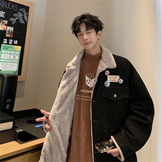 现货棉服男冬季棉衣外套羊羔绒翻领加厚毛领保暖外套MY2223-P125，男装棉衣，星座1103-3