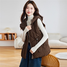 2025年冬季新款百搭连帽羽绒马甲白鸭绒通勤保暖，女装羽绒服，忆绮罗