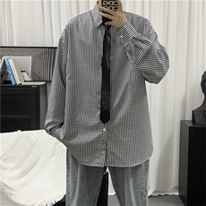 气质青春流行潮流慵懒新款夏季方领文艺休闲衬衫长袖W1241-P36，男装衬衫，星座512-2