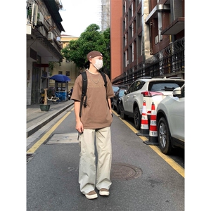 夏季薄款伞兵裤美式复古宽松休闲工装裤男女分割解构设计长裤潮牌图片