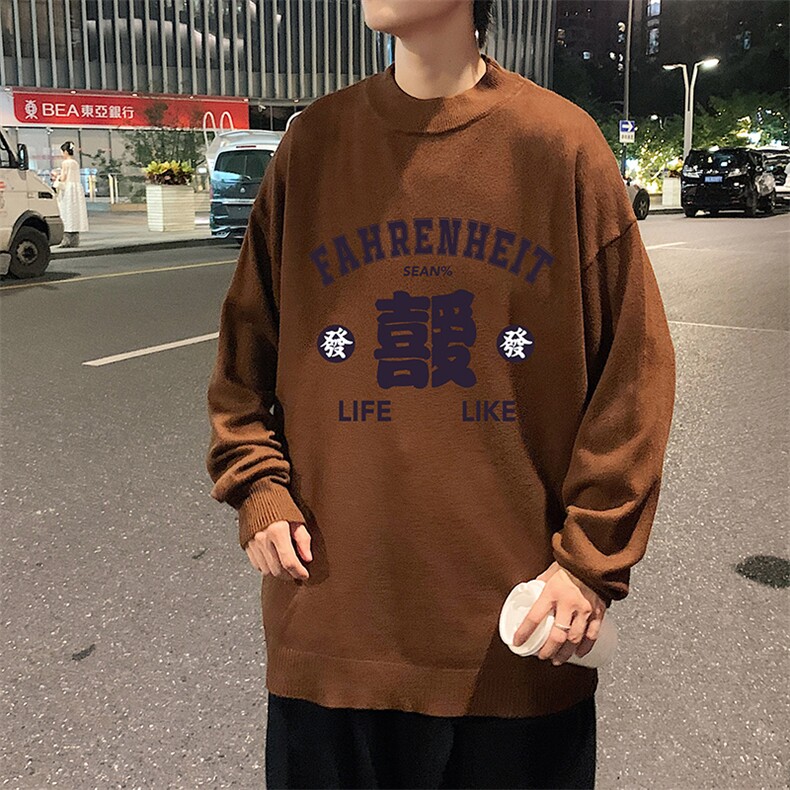 半高领毛衣男士大码针织衫男毛线衣男M18256-P45加绒款-P65,男装针织衫/毛衣,电商A040