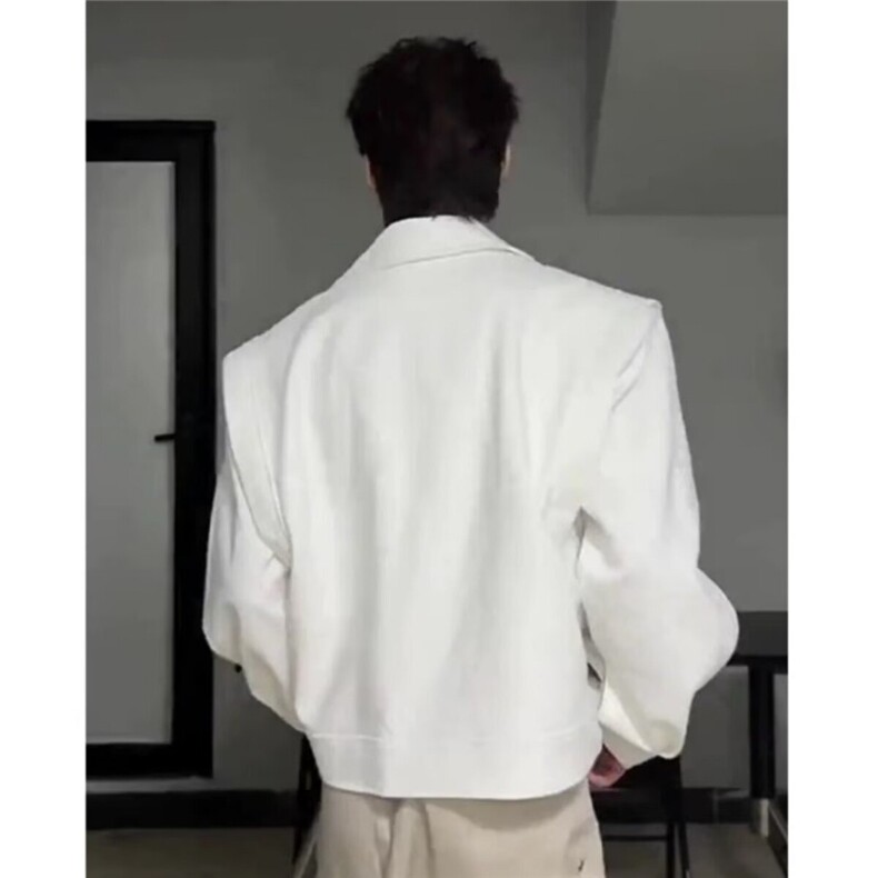 男装春季新款纯色休闲刺绣抽绳短款宽松中性风夹克外套时尚,男装夹克,星座715-4
