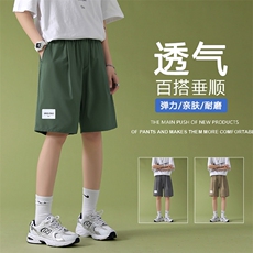 冰丝抗皱透气宽松百搭垂顺五分薄款速干冰丝短裤DK510-特批17，男装休闲裤，星座718-1