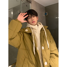 A450-P108冬装外套港风假两件连帽棉衣上衣棉服男女同款，男装棉衣，星座911