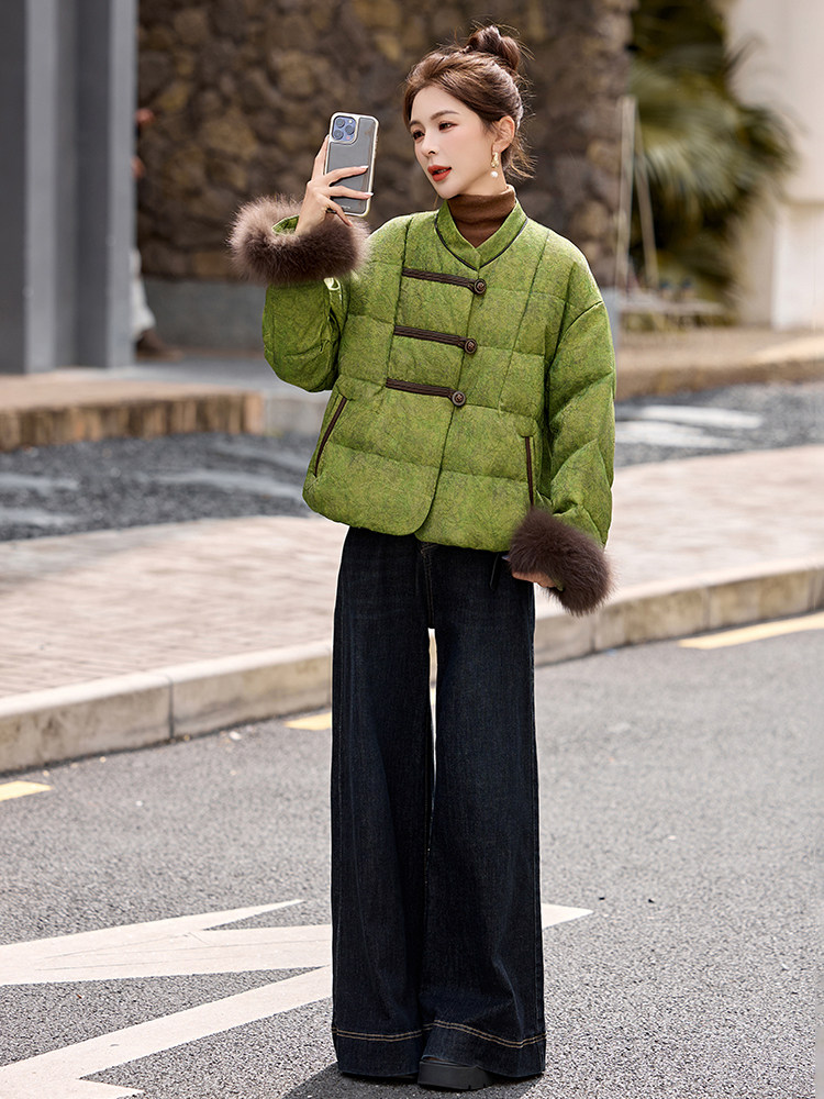 2025年冬季中式白鸭绒羽绒服外套,女装羽绒服,橙子家