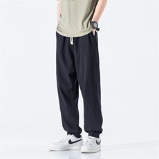 2025夏季新款大码风棉麻日系束脚休闲长裤哈伦裤K110P55，男装休闲裤，星座815（原A203）