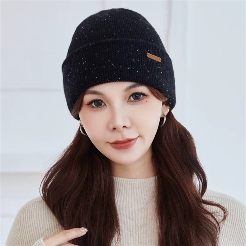 秋季新款彩点针织圆顶帽时尚百搭,饰品帽子,初婷羊绒